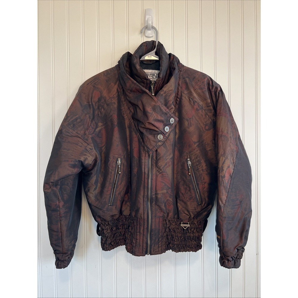 FERA Skiwear Jacket Women's Size 8 Brown 80's 90's Zip‎ Up